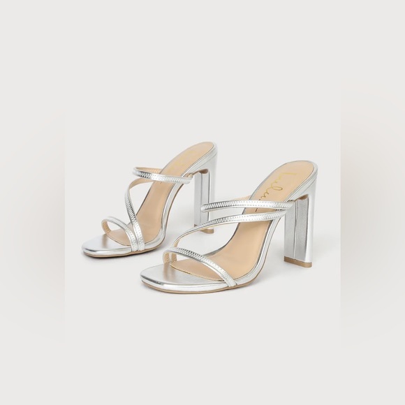 Ferrara Silver High Heel Sandals - Picture 2 of 4